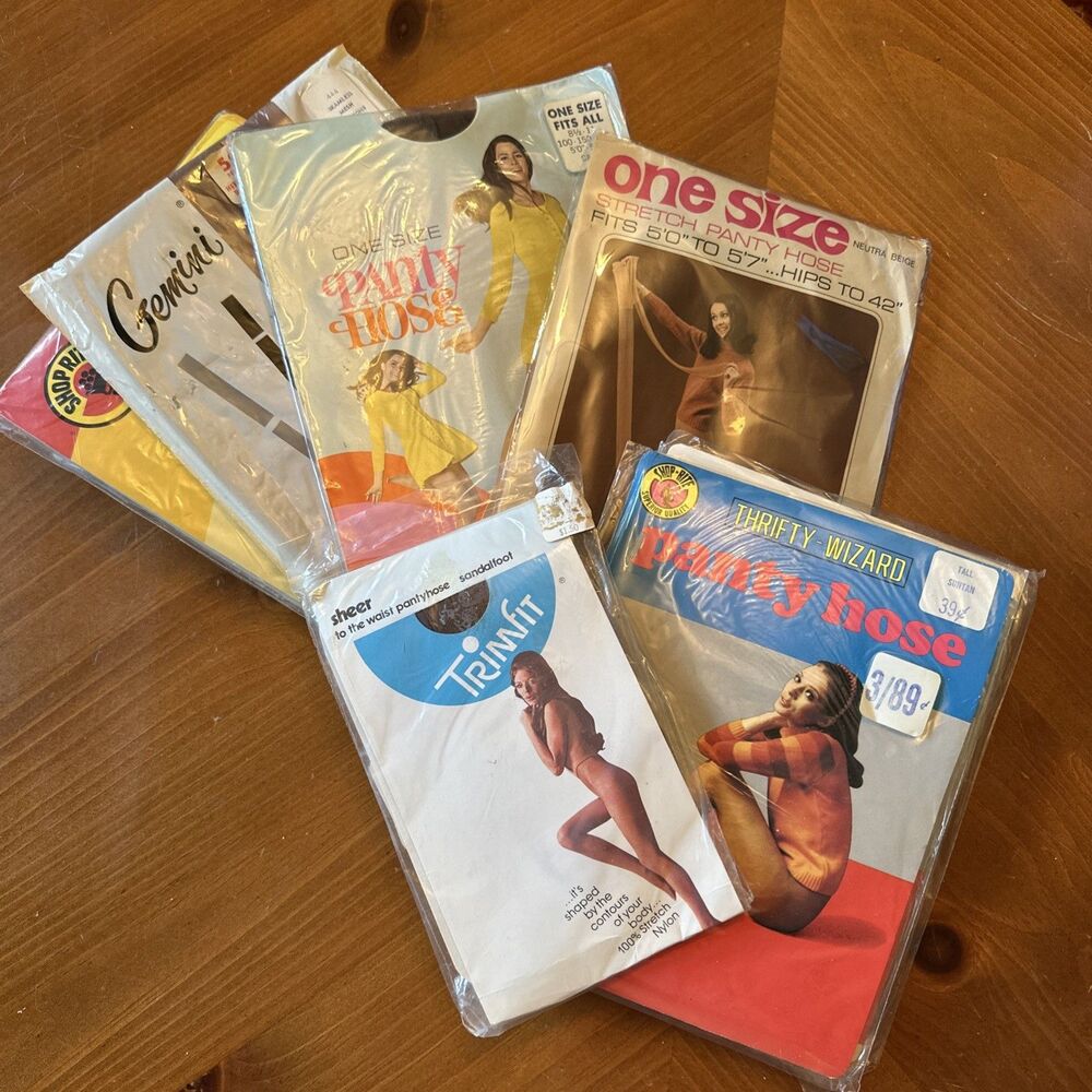 1970s Vintage Pantyhose Nylon Stockings Lot of 10+